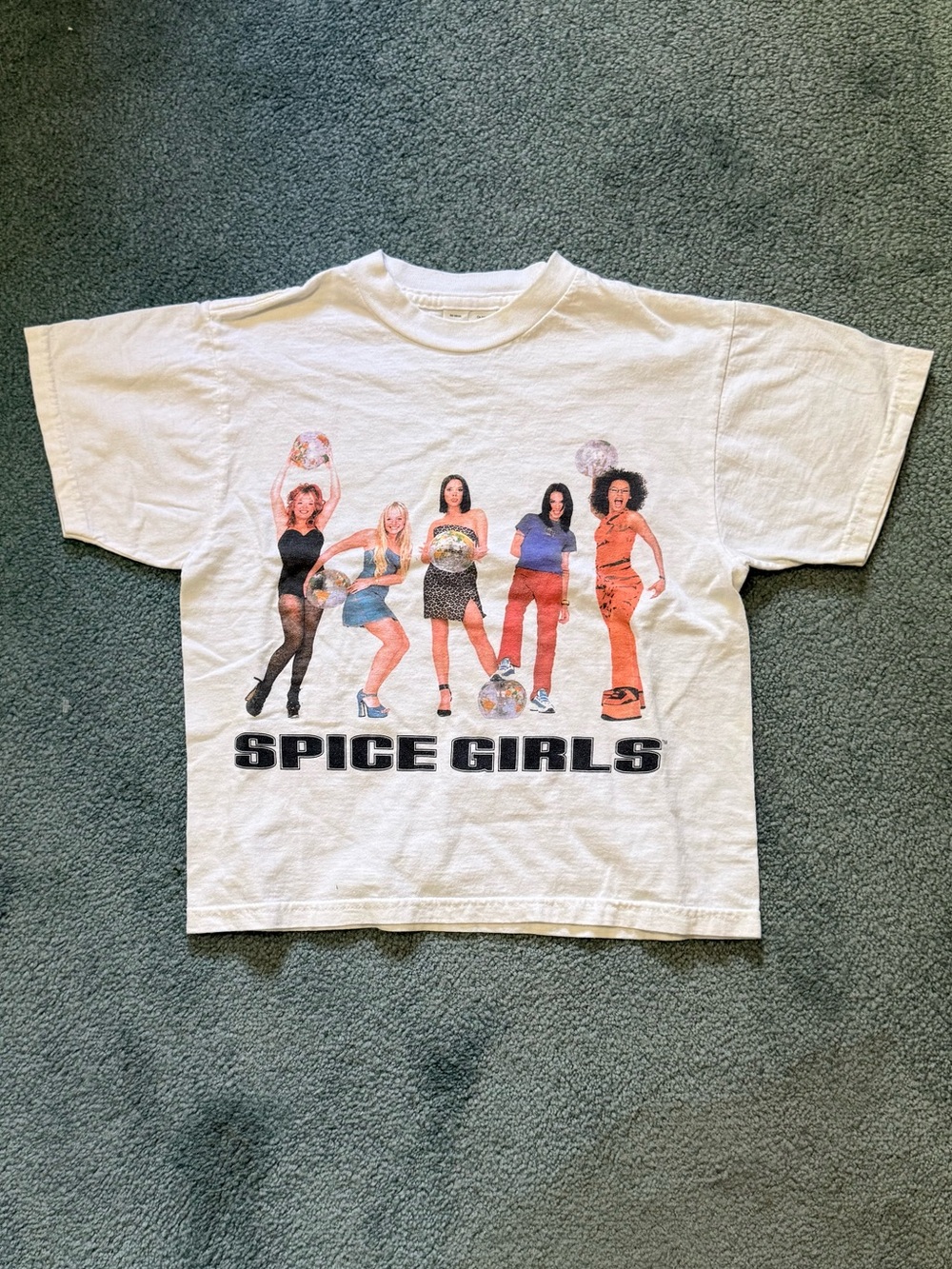 VINTAGE Spice Girls White Graphic Crop Top Women’s XXS or Youth Medium NWOT